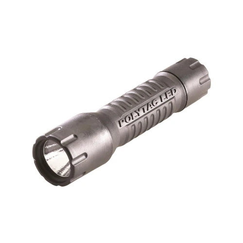 Streamlight 88850 PolyTac Flashlight, portable tactical flashlight with 600 lumens, TEN-TAP programming, and versatile lighting modes.