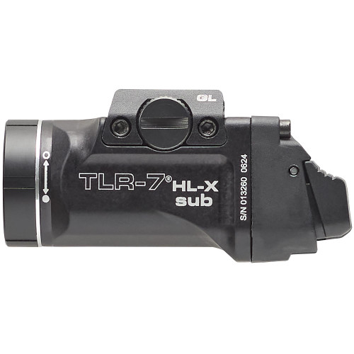 Streamlight 69503 TLR-7 HL-X Sub - High-Performance Rail-Mounted Tactical Light with 1000 Lumens, Multi-Fuel Battery Option, Fits GLOCK 43X/48, compact tactical flashlight with adjustable beam and secure attachment system.