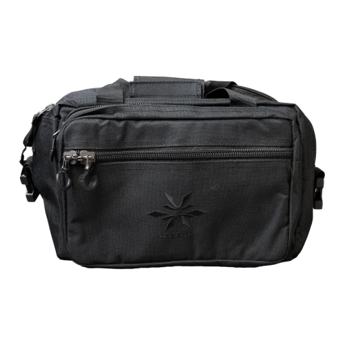 Legend Outdoor Gear PEG700-BK, black outdoor gear bag with multiple compartments and zippers for versatile travel and outdoor activities.