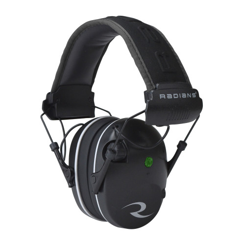 Radians R3200 Electric Muff - Black/Gray | Low Profile Ear Cups & Dual Microphones for Optimal Hearing Protection