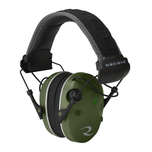 Radians R3400 Electronic Muff Green/Black - Superior Hearing Protection with NRR 24