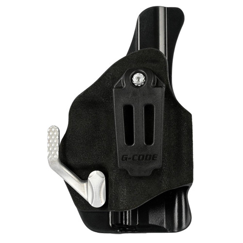 G-Code G-CODE PHENOM COMMANDO FOR GLK 19 G5, firearm accessory with black grip and silver slide release lever.