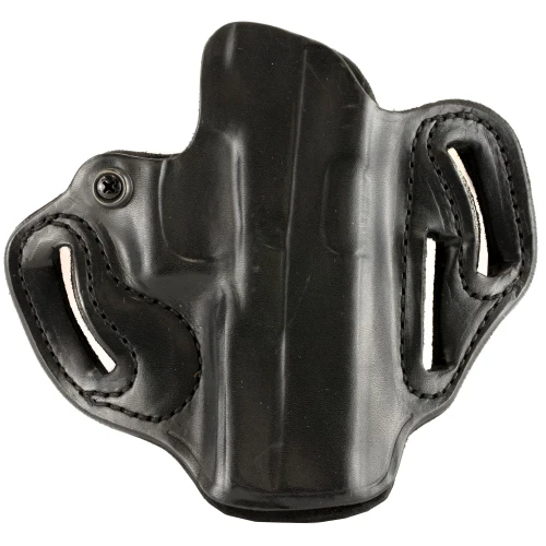 DeSantis Gunhide 002BAN7Z0 Speed Scabbard Holster - Open Top, Adjustable Tension, High Ride for Quick Draw, black leather gun holster with adjustable retention and high ride design.