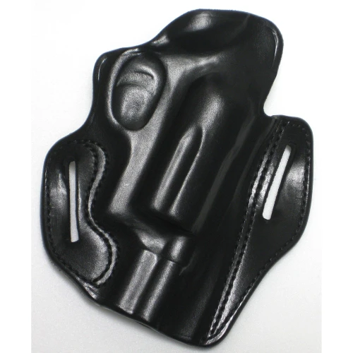 DeSantis Gunhide Speed Scabbard Holster 002BAI6Z0, open top design for quick draw with adjustable tension, black leather holster with reinforced stitching.