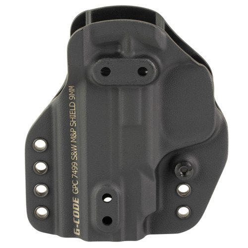 G-Code G-CODE PRIME Carry S&W Shield, black custom holster designed for Smith & Wesson Shield pistols.