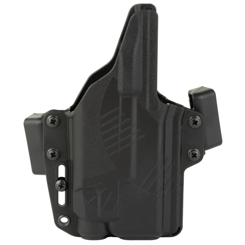 Raven Concealment Systems PXG19TLR7A Perun OWB Holster for Glock with TLR-7, an outside waistband concealed carry holster in black with adjustable retention and secure locking mechanism.