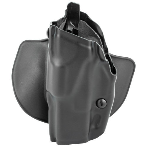 Safariland 6378-283-412 ALS Paddle Holster for Glock 19/23/32, secure, compact, left-hand design shown in black with paddle attachment and retention mechanism.