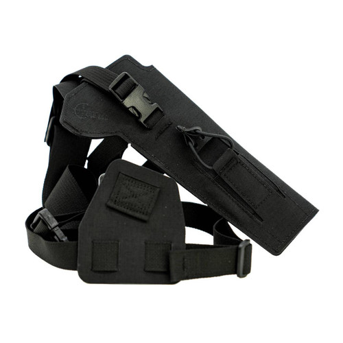 Cole-TAC COLETAC VARMINT WRANGLER HOLSTER BLK, black tactical gun holster with adjustable straps and secure buckle for hunting or shooting practice.
