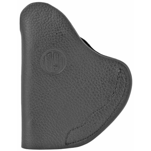 1791 Gunleather 1791 SMTH CNCL Night Sky Black RH Size 2, leather gun holster in black with stitched design and embossed logo.