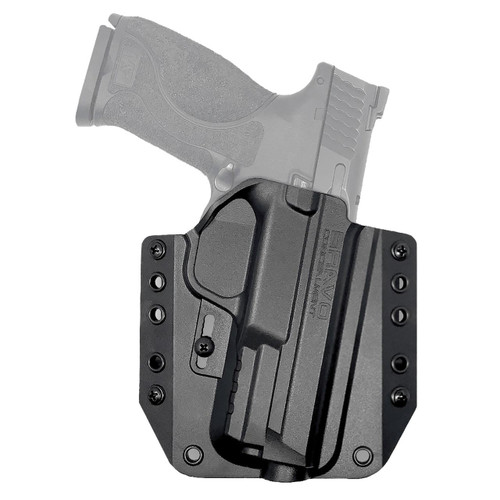 Bravo Concealment BRAVO BCA S&W M&P 9/40 OWB BLK RH, black outside waistband holster for Smith & Wesson M&P 9mm and .40 caliber pistols, right-hand carry.