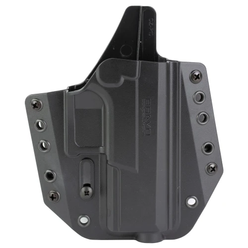 Bravo Concealment BC10-1024 Adaptive OWB Holster, black premium outside the waistband concealed carry holster with adjustable cant and retention screws for optimal comfort and concealment.
