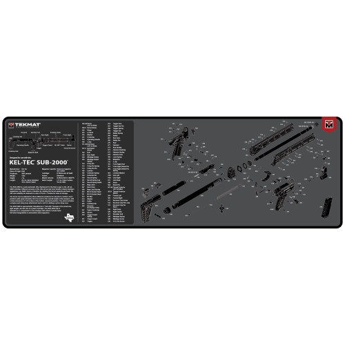 TEKMAT PSTL MAT for KELTEC SUB2000 - Durable Gun Maintenance Mat with Parts Diagram & Neoprene Padding