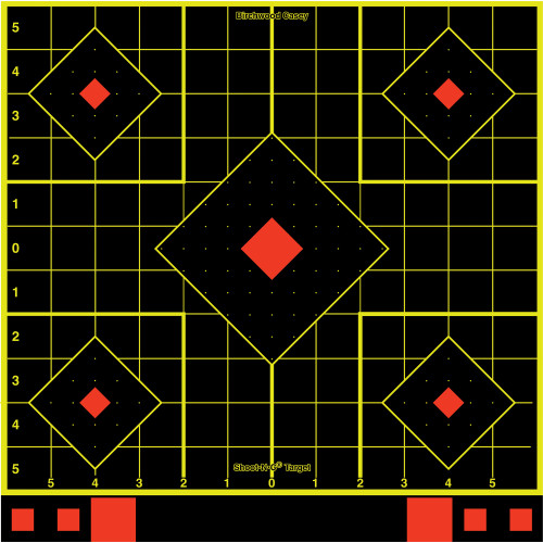 Birchwood Casey BC-34214 SHT-N-C Sight-In Target 12x12" - Premium Self-Adhesive Shooting Targets