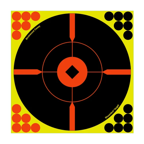 Birchwood Casey BC-34015 SHT-N-C Round Bullseye Target 5-12" - High Visibility Shooting Targets with Self-Adhesive Backing