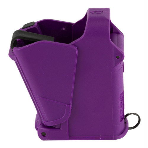 Maglula ltd. MAGLULA UpLULA UP60PR Universal Pistol Magazine Loader 9mm – .45ACP Purple, pink plastic magazine loader for quick and easy loading of pistol magazines.