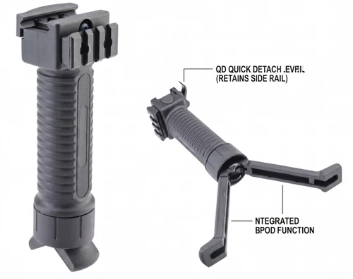 ABCSportZ Made in USA Tactical Bipod Foregrip with Quick Detach Lever and Side Rail