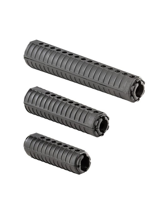 Luth-AR A2 Handguard for your Mil-Spec M16 Retro Build, available in rifle, mid-length, and carbine sizes, black polymer construction with vent holes for heat dissipation.