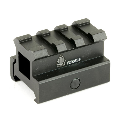 Leapers, Inc. - UTG UTG .83" High 3-Slot Medium Compact Riser, black metal firearm accessory with three slots for mounting optics or accessories.