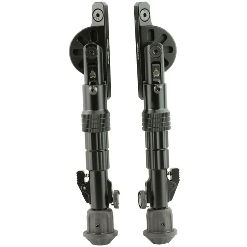 Leapers, Inc. - UTG Recon Flex M-LOK Bipod Black, two black bipods with adjustable legs and mounting plates for firearm stability.