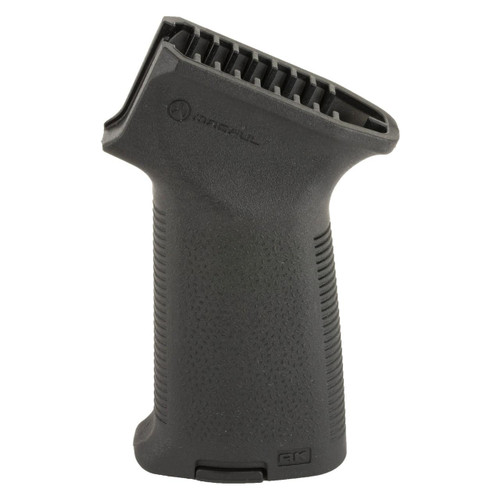 Magpul Industries MOE AK 47 Grip Black, a black tactical firearm grip for AK-47 rifles with textured surface for improved handling.