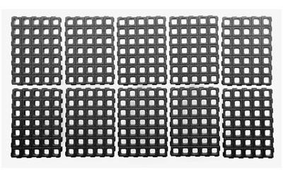 Magpul Industries MAGPUL DAKA GRID ORGANIZER LONG RFL BLK, image of a black modular storage organizer with multiple grid compartments designed for firearm accessories and gear.