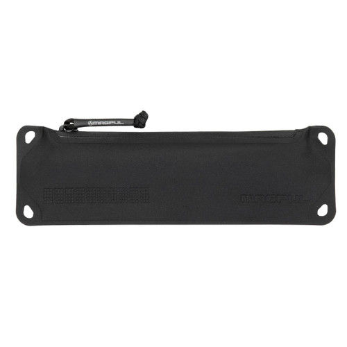 Magpul Industries MAGPUL DAKA POUCH SUPPRESSOR MEDIUM, black medium-sized suppressor storage pouch with a zipper closure and attachment points.