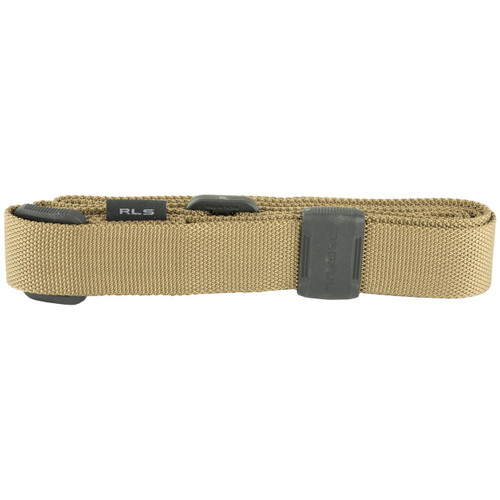Magpul Industries MAGPUL RLS SLING COY, tactical rifle sling in tan color with black hardware and adjustable strap.