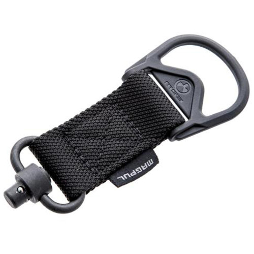 Magpul Industries MAG517-BLK Quick Detach Sling Swivel, heavy-duty and versatile attachment for one-point and two-point sling configurations with durable black fabric and quick-release mechanism.