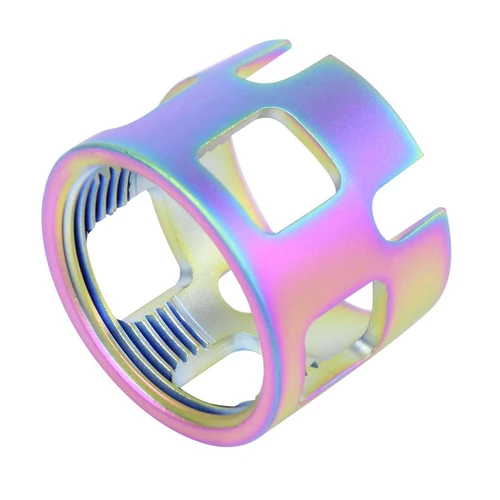 Guntec USA CASTLE-EXD-M-RPVD Guntec USA CASTLE-EXD-M-RPVD Extreme Duty Wide Castle Nut For Buffer Tube (Matte Rainbow PVD Coated) CASTLE-EXD-M-RPVD