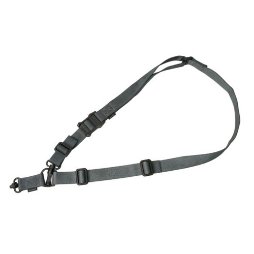 Magpul Industries MS4 Dual QD Sling, versatile tactical sling with adjustable tension and quick disconnect swivels, shown in gray color.