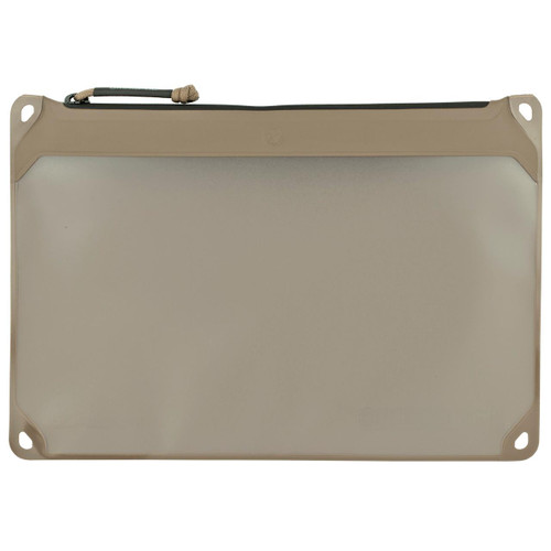 Magpul Industries MAGPUL DAKA WINDOW POUCH LARGE FDE, large tactical storage pouch with see-through window, durable FDE color, and sturdy construction