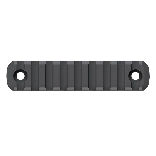 Magpul Industries MAG583-BLK M-LOK Aluminum Rail Section – 9 Slot Accessory Mount for Tactical Handguards, black rail section with mounting holes.