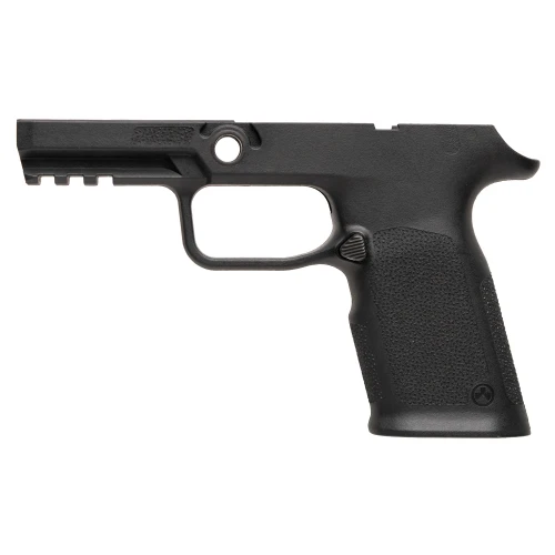 Magpul Industries EHG SG9 Full Size Grip Frame for SIG Sauer P320, black polymer enhanced grip and magazine release, ergonomic design for improved handling.