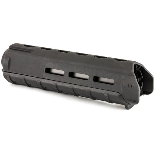 Magpul Industries MAG426BLK Moe M-Lok Handguard Mid Blk, black polymer handguard with M-LOK slots and a ridged bottom rail for firearm accessories.