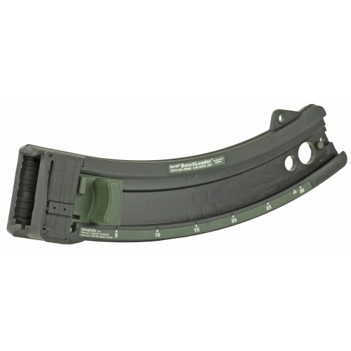 Maglula Ltd. Maglula BL71B Heavy-Duty Range BenchLoader for 5.56/.223 Magazines - Fast & Ergonomic Loading Solution, black and green magazine loader with calibration markings