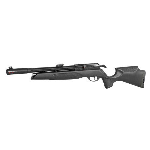 Gamo USA 600005P54 Arrow PCP .22 Cal Pellet, air rifle with black synthetic stock and long barrel.