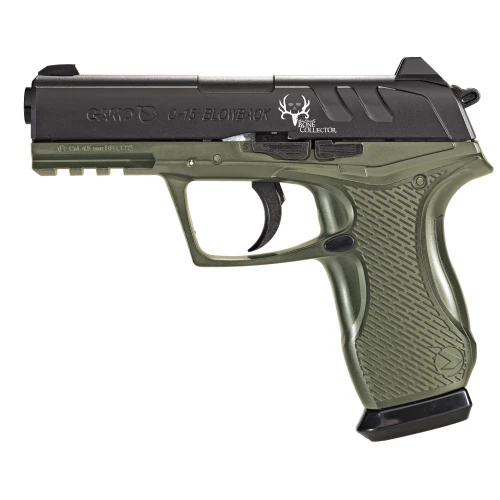 Gamo USA 611139354 C-15 Bone Collector, semi-automatic air pistol in black and green, with a textured grip and tactical design.