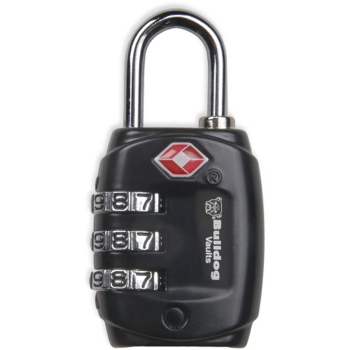 Bulldog Cases BD8020, combination padlock with black casing and metallic shackle for securing cases.
