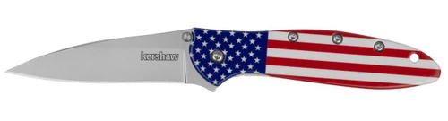 Kershaw 1660USA Kershaw 1660USA Leek 3" Drop Point Blade Folding Knife, 14C28N Blade Steel with American Flag Handle 1660USA