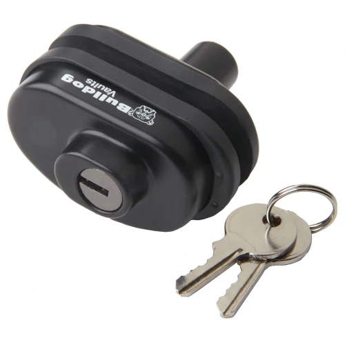 Bulldog Cases BD8003, compact black lock with key for luggage and personal safety.