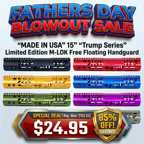 Guntec USA AR .308 Cal 15″ “Trump Series” Limited Edition M-LOK System Free Floating Handguard With Monolithic Top Rail