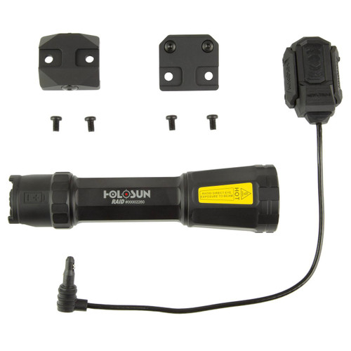 Holosun Technologies RAID Rfl Illumination Device, tactical flashlight with mounting accessories and remote pressure switch for rifles.