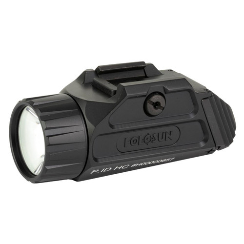 Holosun Technologies P.ID-HC P.Id High Candela Light, compact black tactical flashlight with a large lens and textured grip for enhanced handling.