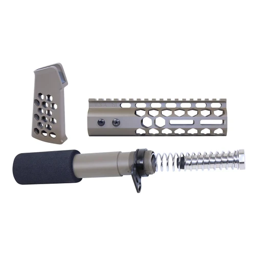Guntec USA AR-HCP-SET-FDE Guntec USA AR-HCP-SET-FDE AR-15 Honeycomb Pistol Furniture Set (7") (Flat Dark Earth) AR-HCP-SET-FDE