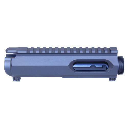 Guntec USA GT-UPPER-9-GREY AR-15 9mm Dedicated Stripped Billet Upper Receiver, anodized grey, precision-machined, rail system for mounting accessories.