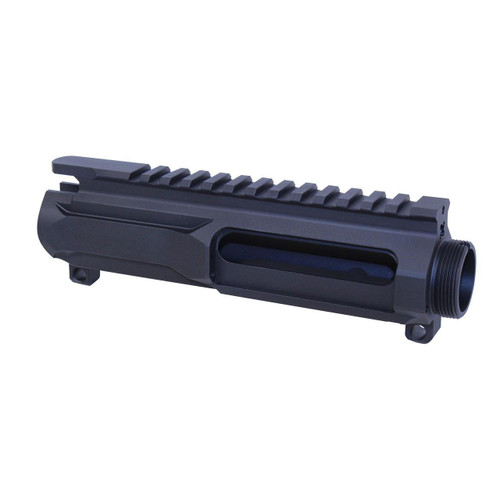 Guntec USA GT-UPPER-SL-BLACK AR-15 5.56 Slabside Stripped Billet Upper Receiver Anodized Black, black anodized AR-15 upper receiver with Picatinny rail and machined finish.
