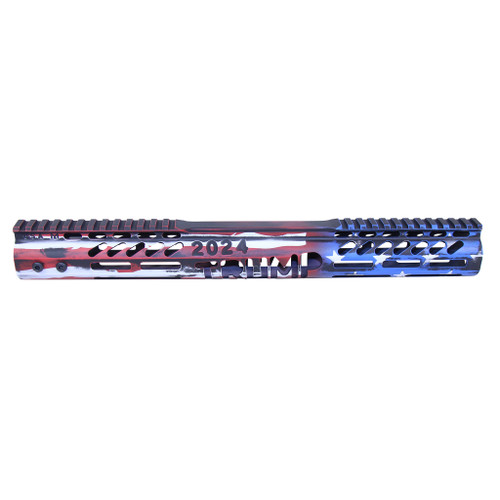 Guntec USA 15″ “Trump Series” Limited Edition Ultra Lightweight Thin M-LOK System Free Floating Handguard With Monolithic Top Rail (Cerakote Battleworn Finish)