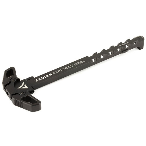 Radian Weapons R0006 RAPTOR SD Charging Handle 556 BLK - Ambidextrous Design for Suppressed Shooting, black anodized aluminum with extended paddle, precision-machined, compatibility with AR-15/M16 rifles.