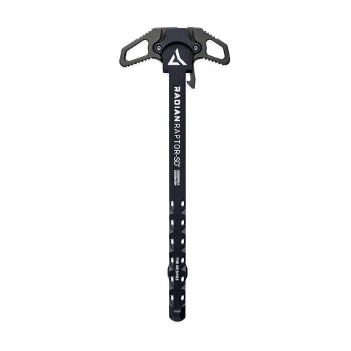 Radian Weapons R0561, tactical bolt carrier with black finish and unique cutout design for enhanced durability and grip.