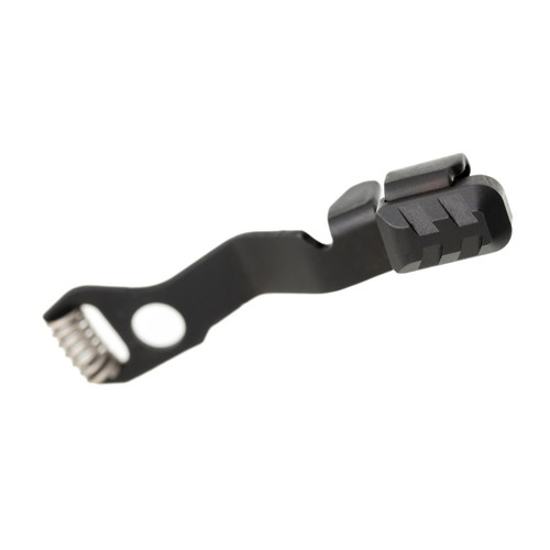 Tyrant CNC TD-GSTOP-5-BLK Extended Slide Release for Glock Gen5, durable black aluminum slide release lever with ergonomic design for enhanced grip and control.